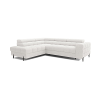 Canapé d'angle gauche convertible Blanc alpin 5 places FERRUM avec couchage 276x93x200cm 