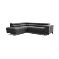 Canapé FERRUM Gris foncé convertible 5 places angle gauche assise confort 276x93x200cm 