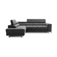 Canapé FERRUM Gris foncé convertible 5 places angle gauche assise confort 276x93x200cm 