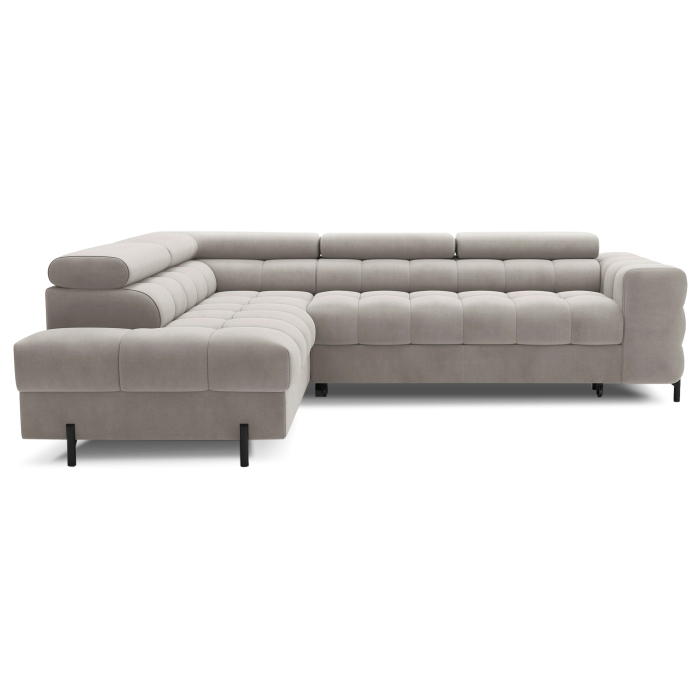 Canapé convertible Beige FERRUM 5 places angle gauche salon familial 276x93x200cm 
