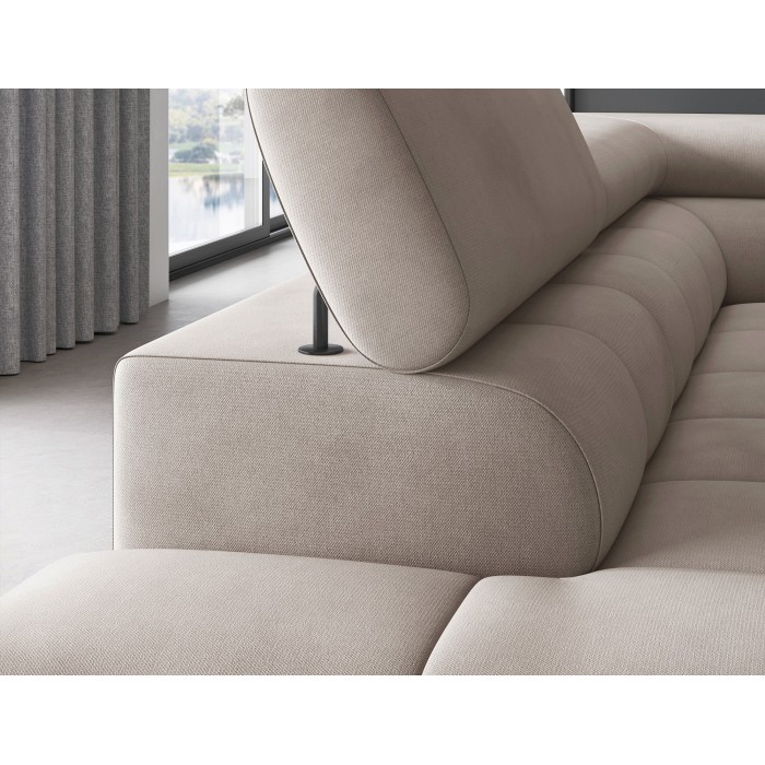 Canapé convertible Beige FERRUM 5 places angle gauche salon familial 276x93x200cm 