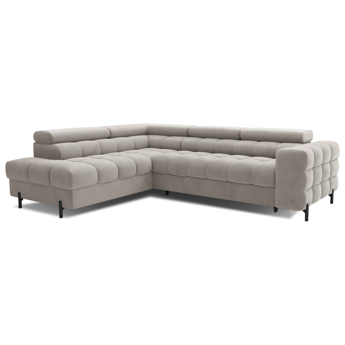 Canapé convertible Beige FERRUM 5 places angle gauche salon familial 276x93x200cm 