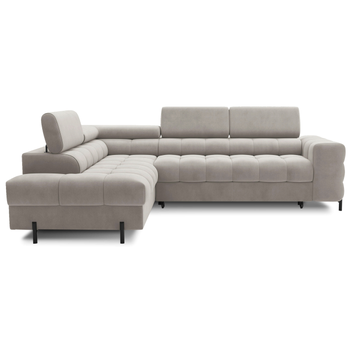 Canapé convertible Beige FERRUM 5 places angle gauche salon familial 276x93x200cm 