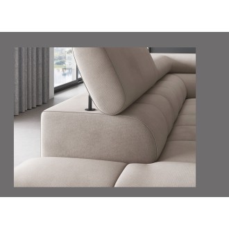 Canapé d'angle gauche convertible Bleu foncé 5 places FERRUM grand format 276x93x200cm 