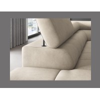 Canapé FERRUM Beige convertible 5 places angle gauche rangement intégré 276x93x200cm 