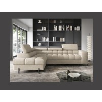 Canapé FERRUM Beige convertible 5 places angle gauche rangement intégré 276x93x200cm 