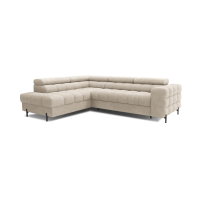 Canapé FERRUM Beige convertible 5 places angle gauche rangement intégré 276x93x200cm 