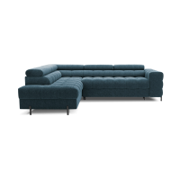 Canapé convertible Bleu foncé FERRUM 5 places angle gauche mousse HR 276x93x200cm 