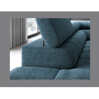 Canapé convertible Bleu foncé FERRUM 5 places angle gauche mousse HR 276x93x200cm 