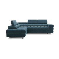 Canapé convertible Bleu foncé FERRUM 5 places angle gauche mousse HR 276x93x200cm 