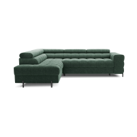 Canapé d'angle gauche convertible Vert foncé 5 places FERRUM style industriel 276x93x200cm 