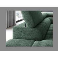 Canapé d'angle gauche convertible Vert foncé 5 places FERRUM style industriel 276x93x200cm 