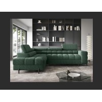 Canapé d'angle gauche convertible Vert foncé 5 places FERRUM style industriel 276x93x200cm 