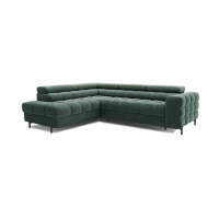Canapé d'angle gauche convertible Vert foncé 5 places FERRUM style industriel 276x93x200cm 