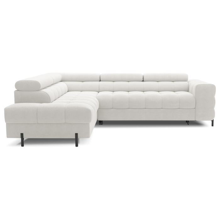 Canapé FERRUM Blanc alpin convertible 5 places angle gauche méridienne confort 276x93x200cm 