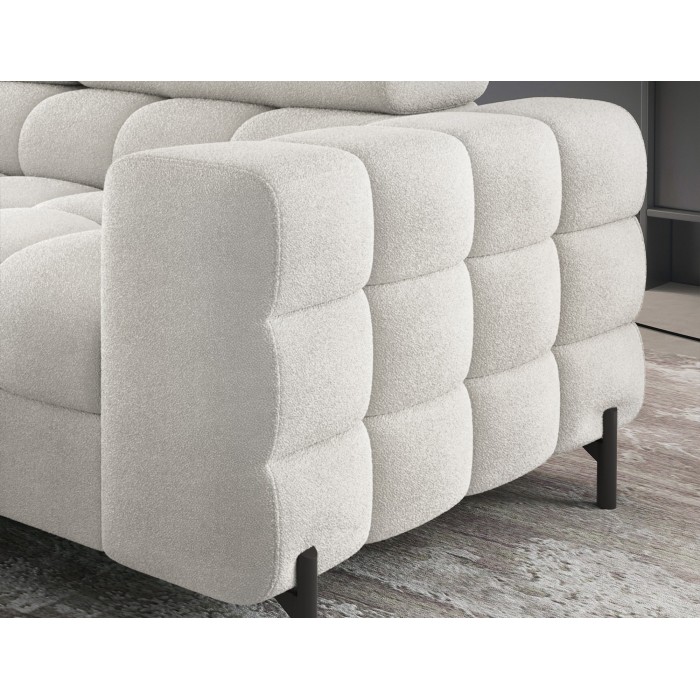 Canapé FERRUM Blanc alpin convertible 5 places angle gauche méridienne confort 276x93x200cm 