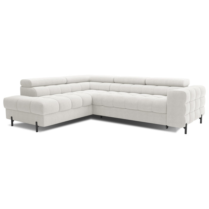Canapé FERRUM Blanc alpin convertible 5 places angle gauche méridienne confort 276x93x200cm 