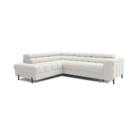 Canapé FERRUM Blanc alpin convertible 5 places angle gauche méridienne confort 276x93x200cm 