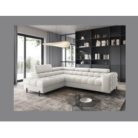 Canapé FERRUM Blanc alpin convertible 5 places angle gauche méridienne confort 276x93x200cm 
