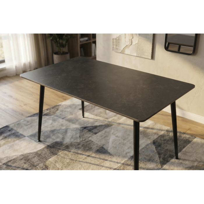 Table HEXA 120cm grise anthracite vue de haut