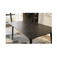 Table HEXA 120cm grise anthracite vue de haut rapprochée