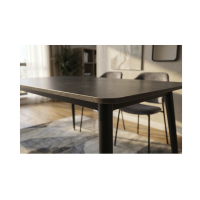 Table HEXA 120cm grise anthracite vue de côté