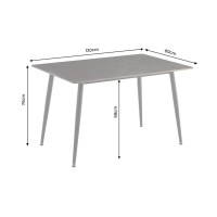 Table HEXA 120cm grise anthracite dimensions