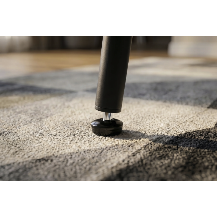Zoom sur l'un des pieds de la table HEXA 140cm grise anthracite