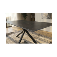 Table SOLARA 160cm grise anthracite vue de côté