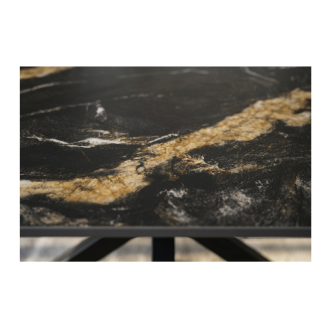 Zoom sur la texture du plateau de la table SOLARA 160cm grise marbrée sable