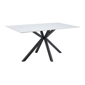 Table SOLARA 160cm effet marbre blanc