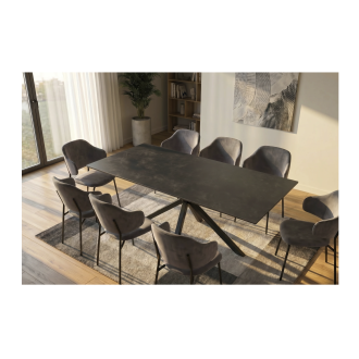 Table SOLARA 180cm grise anthracite mise en situation