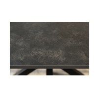 Table SOLARA 180 cm en céramique gris anthracite avec pied étoile noir – 8 places