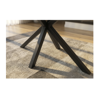 Zoom sur les pieds de la table SOLARA 180cm grise anthracite