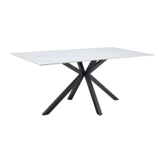 Table SOLARA 180cm effet marbre blanc