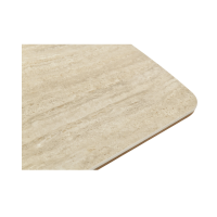 Table de salle à manger LUMEA 200 cm en céramique blanc avec pied central aspect bois  – 8 places