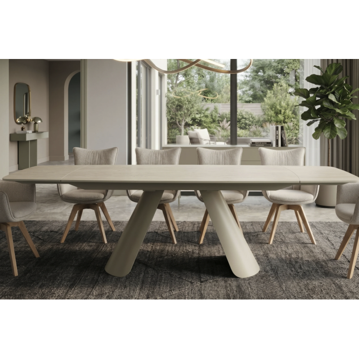 Table extensible 160 à 240 cm COVY vue de face rapprochée