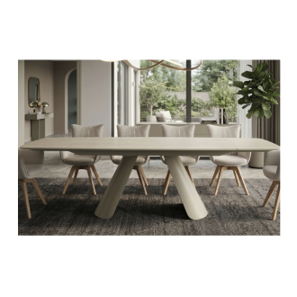 Table extensible 160 à 240 cm COVY vue de face rapprochée