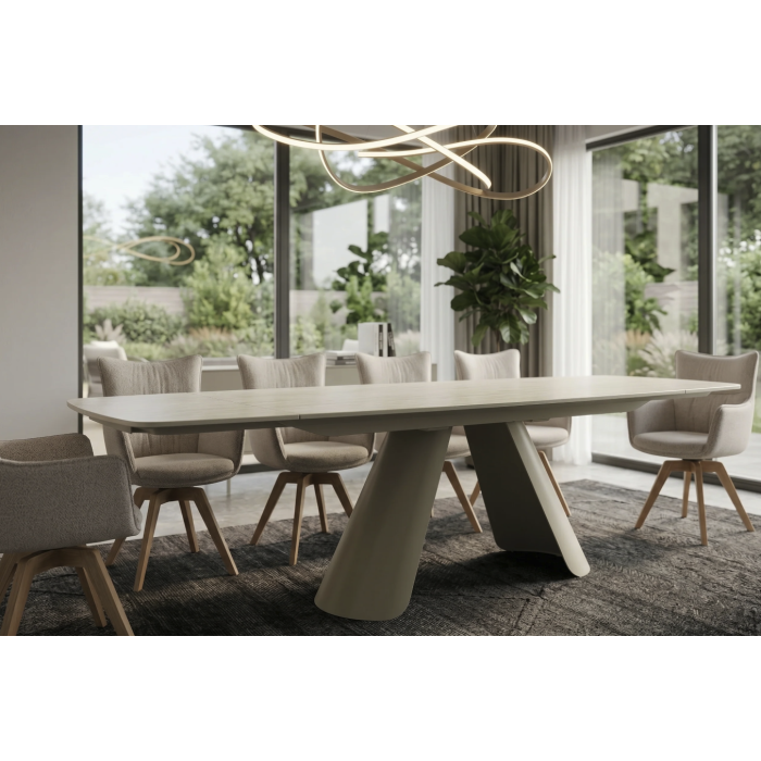 Table extensible 160 à 240 cm COVY vue de côté et de face