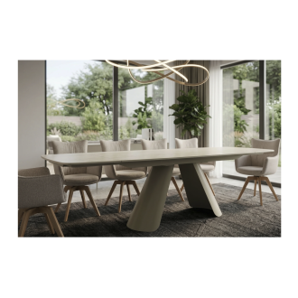 Table extensible 160 à 240 cm COVY vue de côté et de face