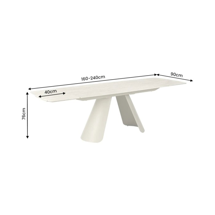 Table extensible 160 à 240 cm COVY dimensions