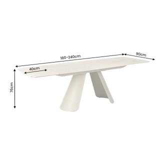 Table extensible 160 à 240 cm COVY dimensions