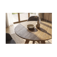 Table de salle à manger ronde ELYA 100 cm en bois de manguier massif – 4 places