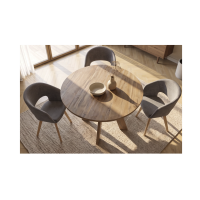 Table de salle à manger ronde ELYA 100 cm en bois de manguier massif – 4 places