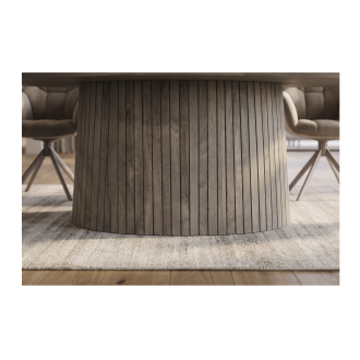 Zoom sur le pied de la table ovale ORINO 220cm grise