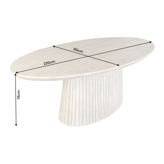 Table ovale ORINO 220cm grise dimensions