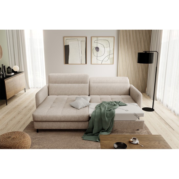Canapé d'angle collection GOUMSI coloris Beige chiné 