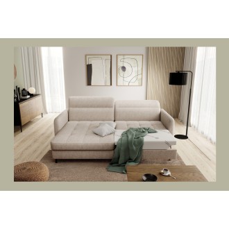 Canapé d'angle collection GOUMSI coloris Beige chiné 