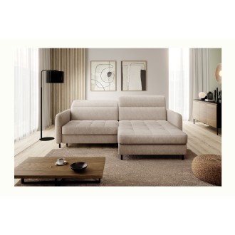 Canapé d'angle collection GOUMSI coloris Beige chiné 