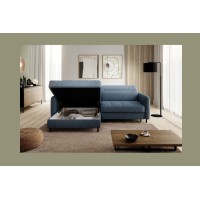 Canapé d'angle collection GOUMSI coloris Bleu foncé chiné 